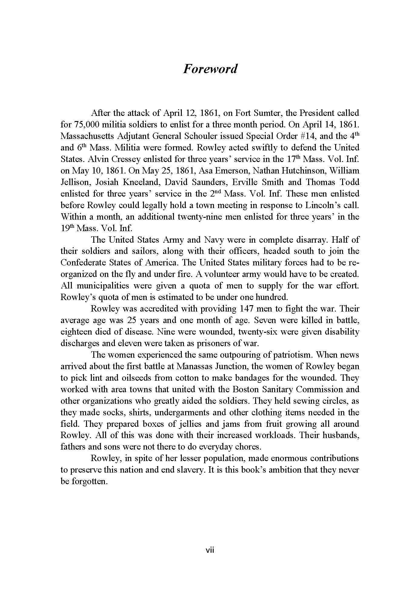 Rowley's Civil War Service: A History and Roster