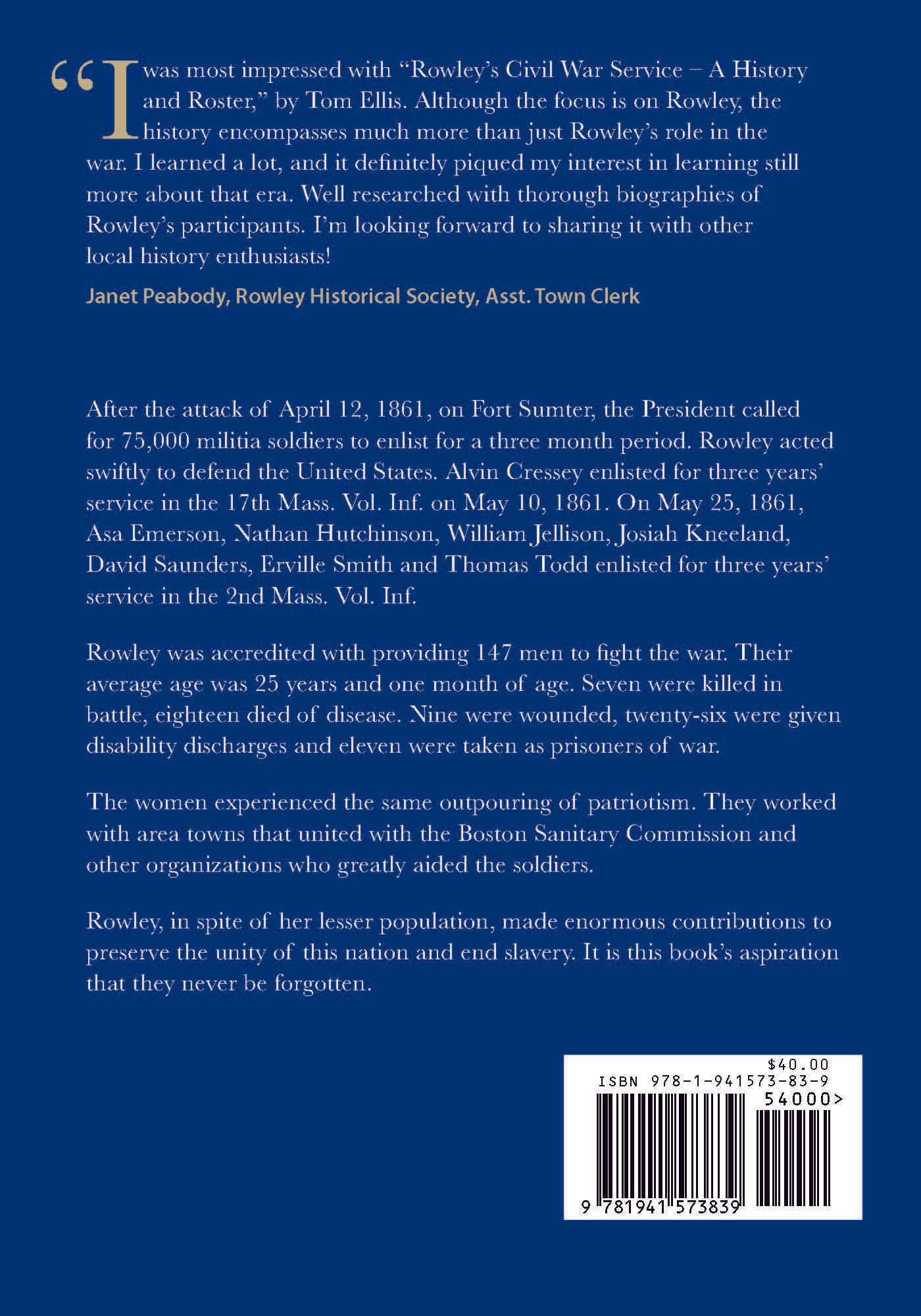 Rowley's Civil War Service: A History and Roster