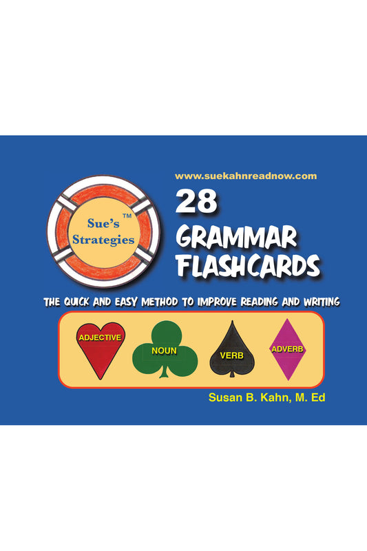 Sue’s Strategies 28 Grammar Flashcards: The quick and easy way to improve reading and writing